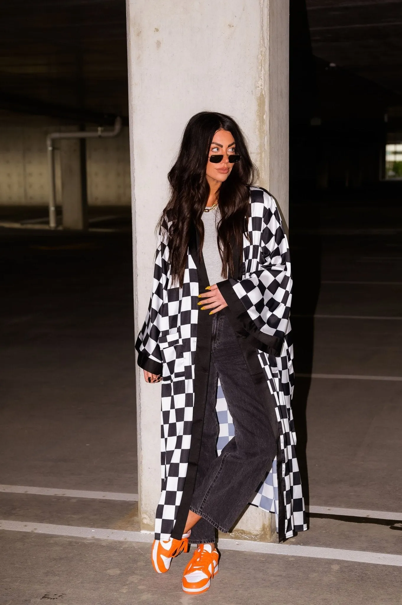 Good Karma Kimono in Checkerboard