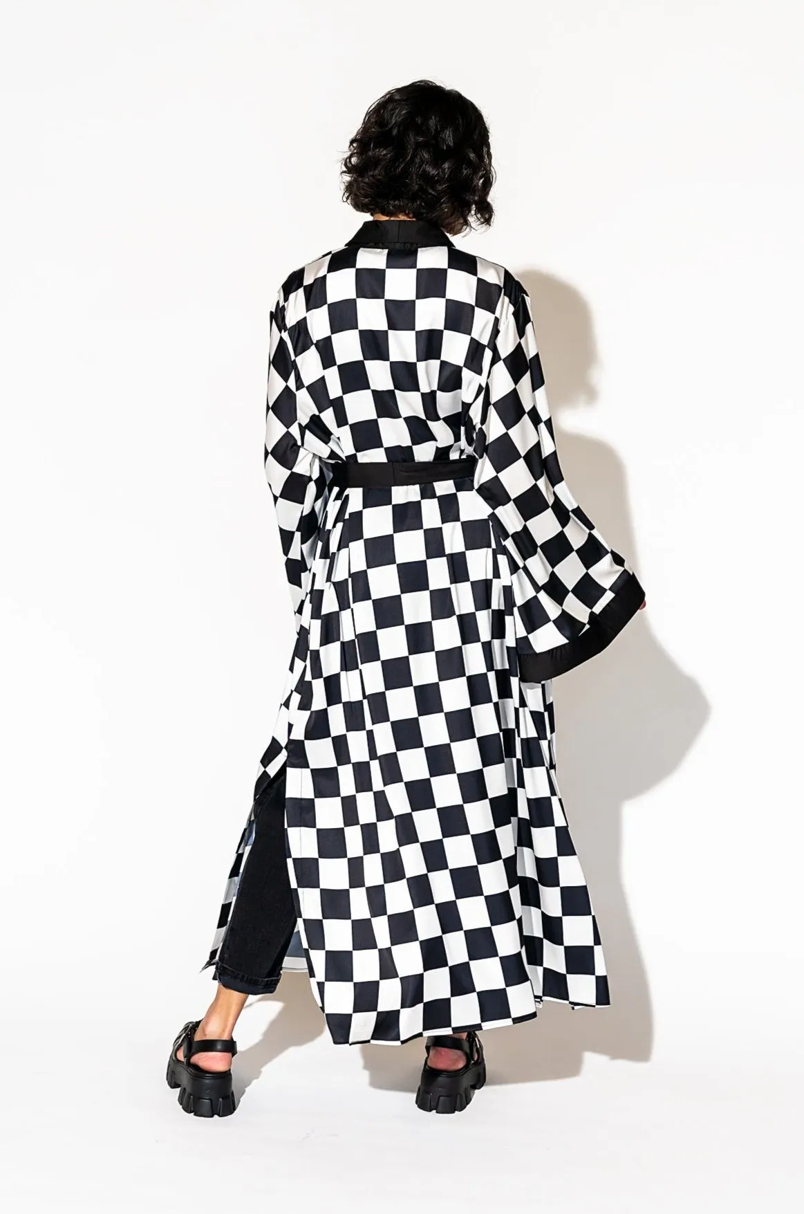 Good Karma Kimono in Checkerboard
