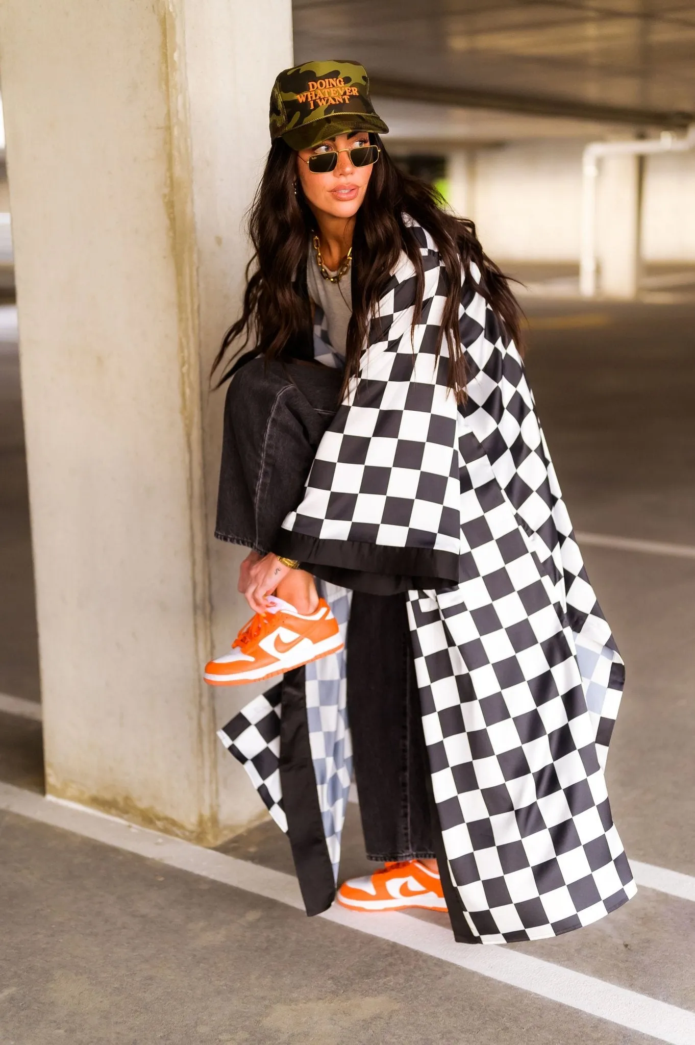 Good Karma Kimono in Checkerboard