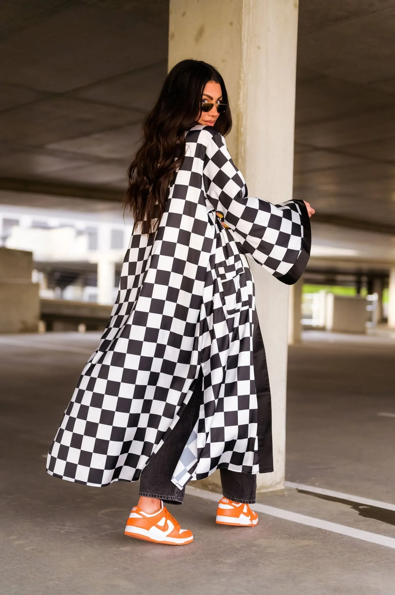 Good Karma Kimono in Checkerboard