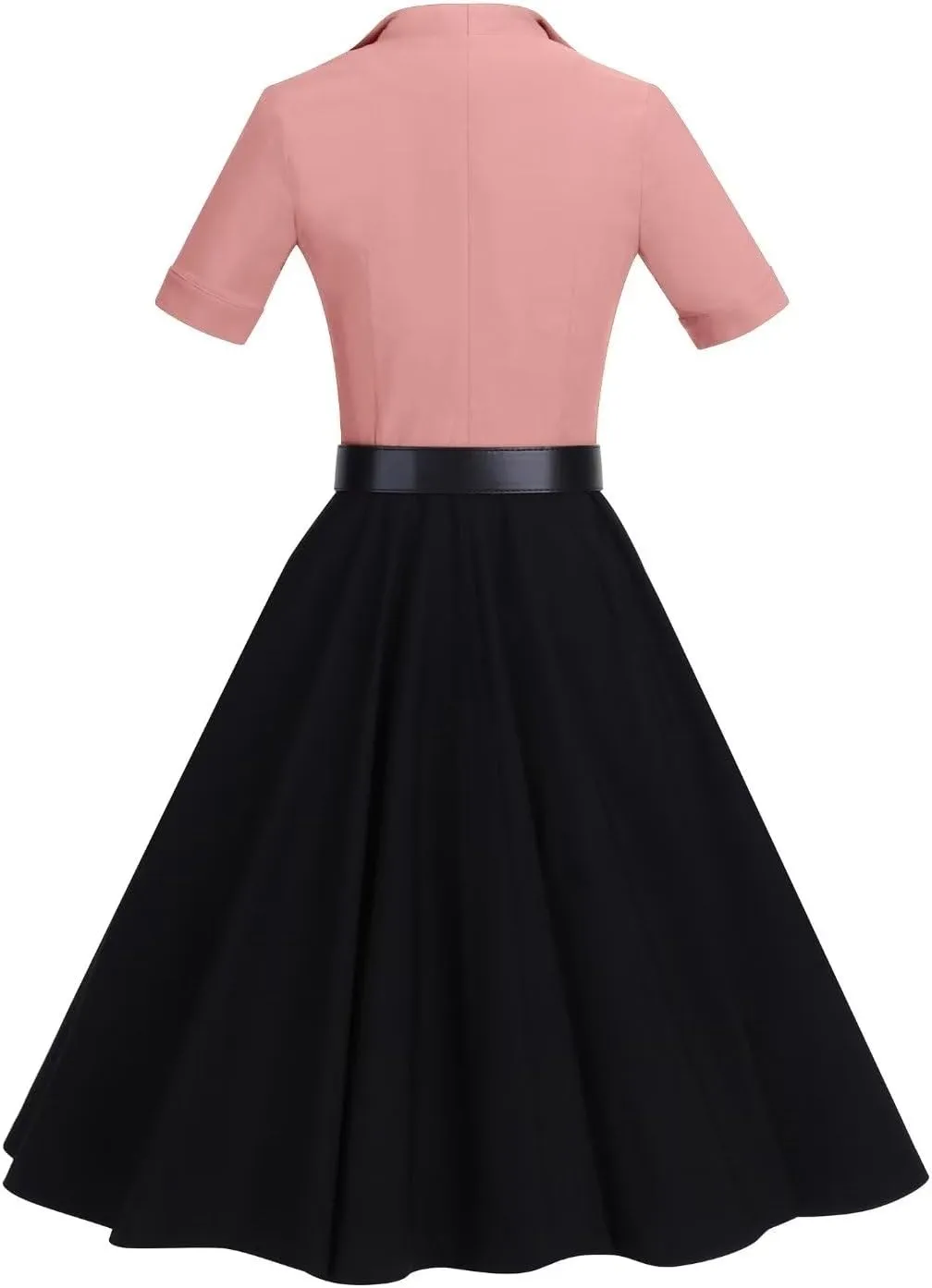 GownTown 1950 Women Dress Midi Shirt Dress Cocktail Dress with Belt