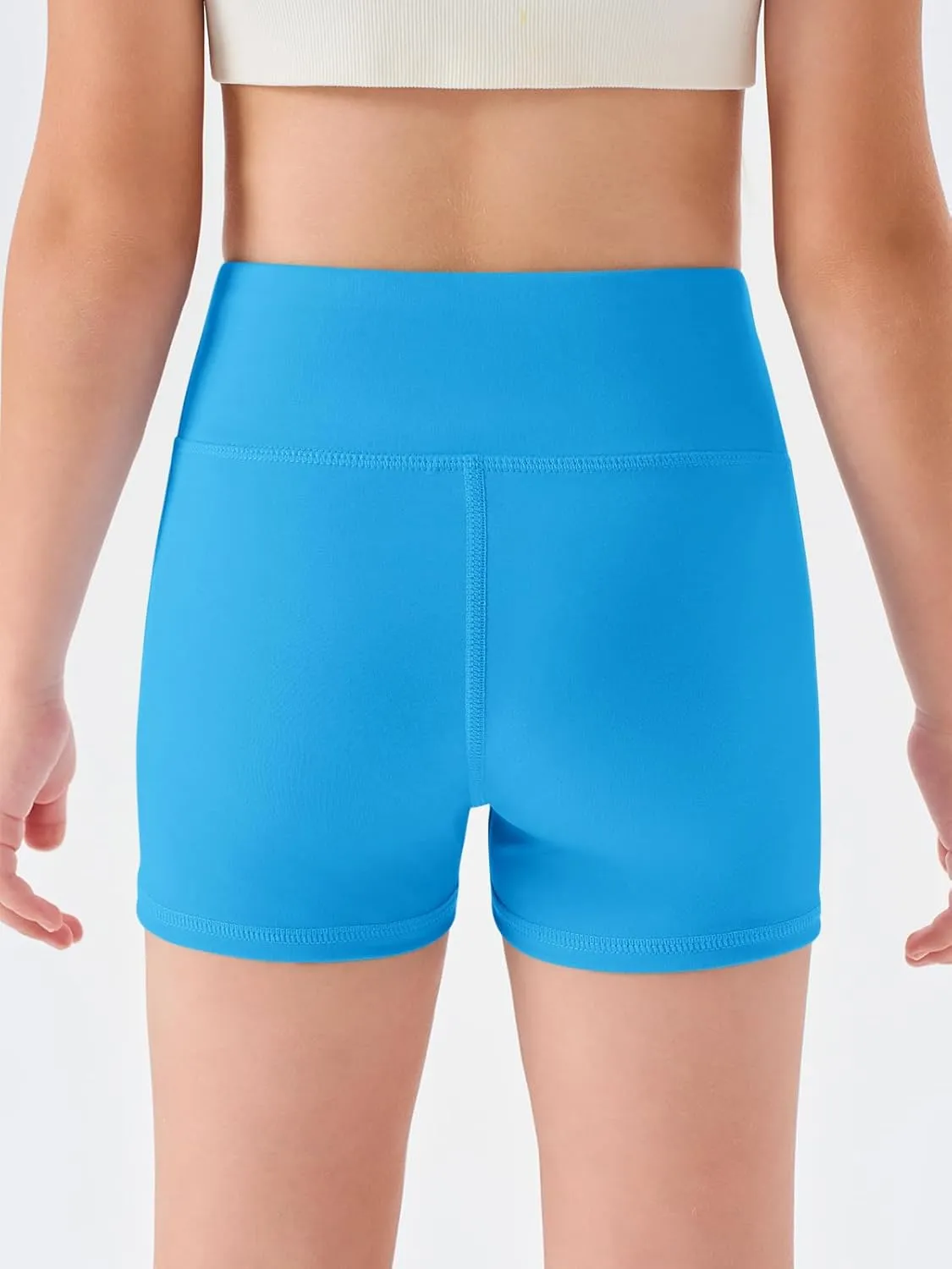 Haloumoning Girls Athletic Shorts Kids High Waisted Yoga Dance Biker Shorts Comfy Gymnastics Shorts 5-14Y