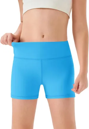 Haloumoning Girls Athletic Shorts Kids High Waisted Yoga Dance Biker Shorts Comfy Gymnastics Shorts 5-14Y
