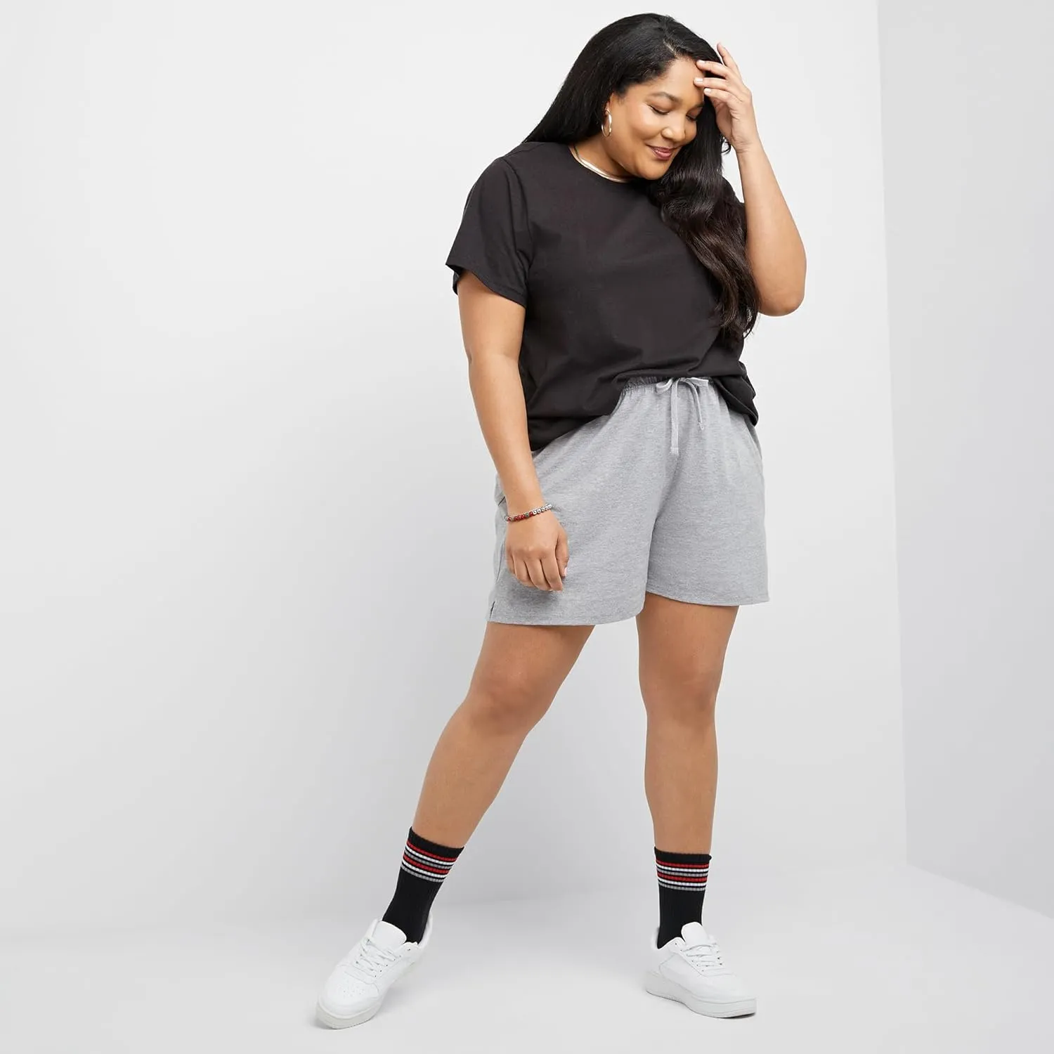 Hanes Women's Originals Shorts, Cotton Jersey Shorts, Gym Shorts For Women, 2.5, Plus Size Available