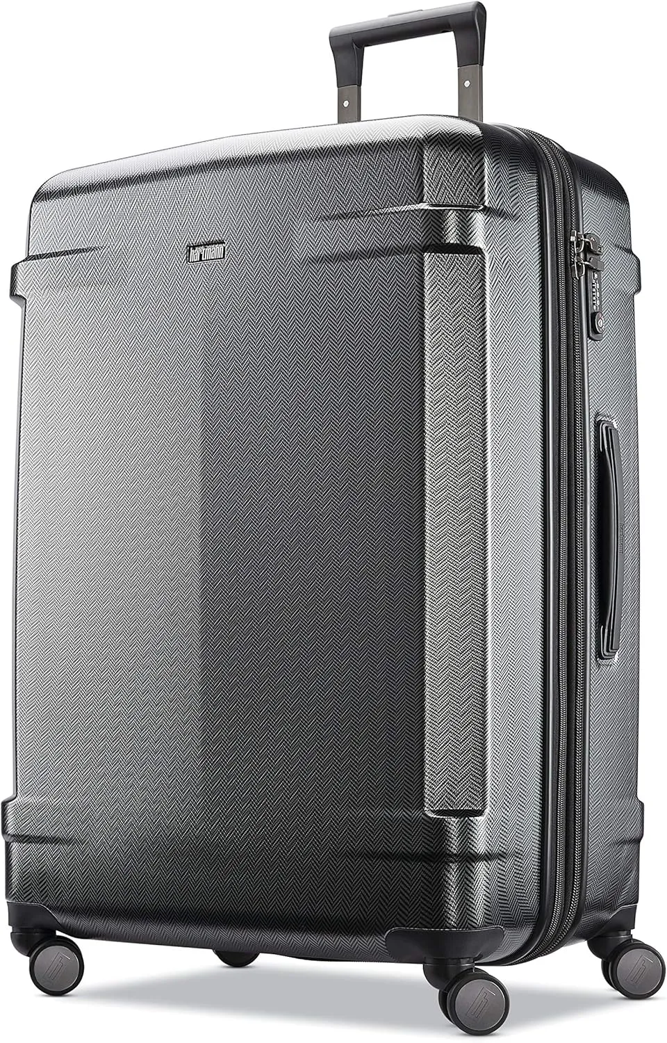 Hartmann Century Deluxe Hardside Expandable Large Checked Luggage with Spinner Wheels, Black/Gunmetal
