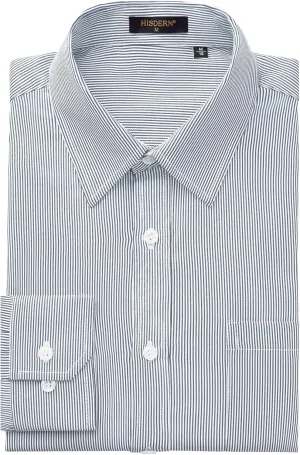 HISDERN Mens Casual Dress Shirts Plaid Button Down Shirt Long Sleeve Formal Business Gingham Shirt for Men