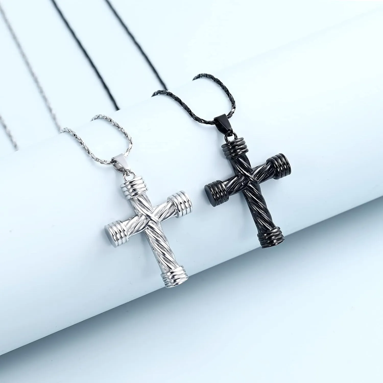 Imrsanl Cremation Jewelry for Ashes Cross Memorial Urn Necklace Pendant Keepsake Religious Cross Ashes Jewelry