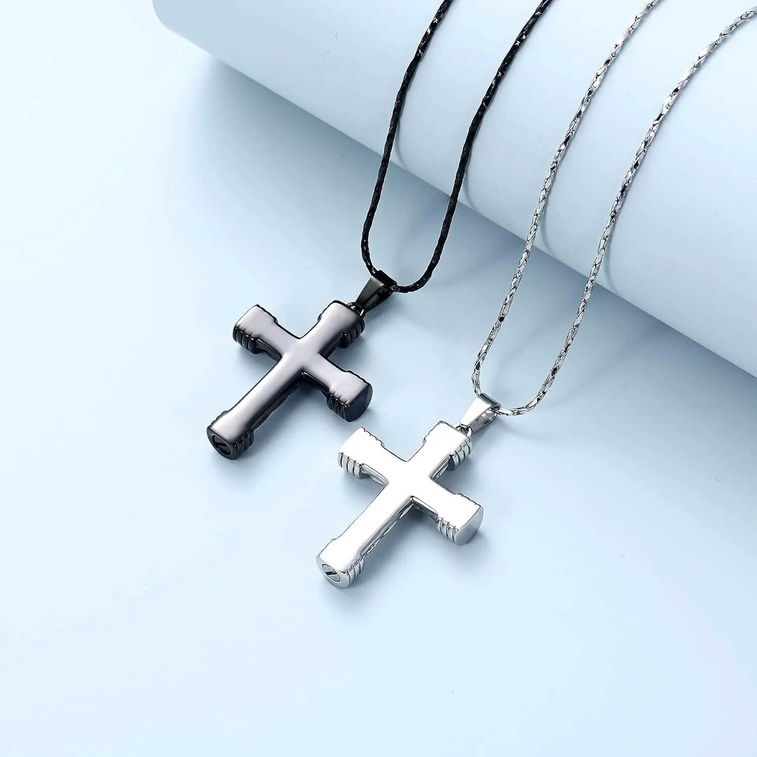 Imrsanl Cremation Jewelry for Ashes Cross Memorial Urn Necklace Pendant Keepsake Religious Cross Ashes Jewelry