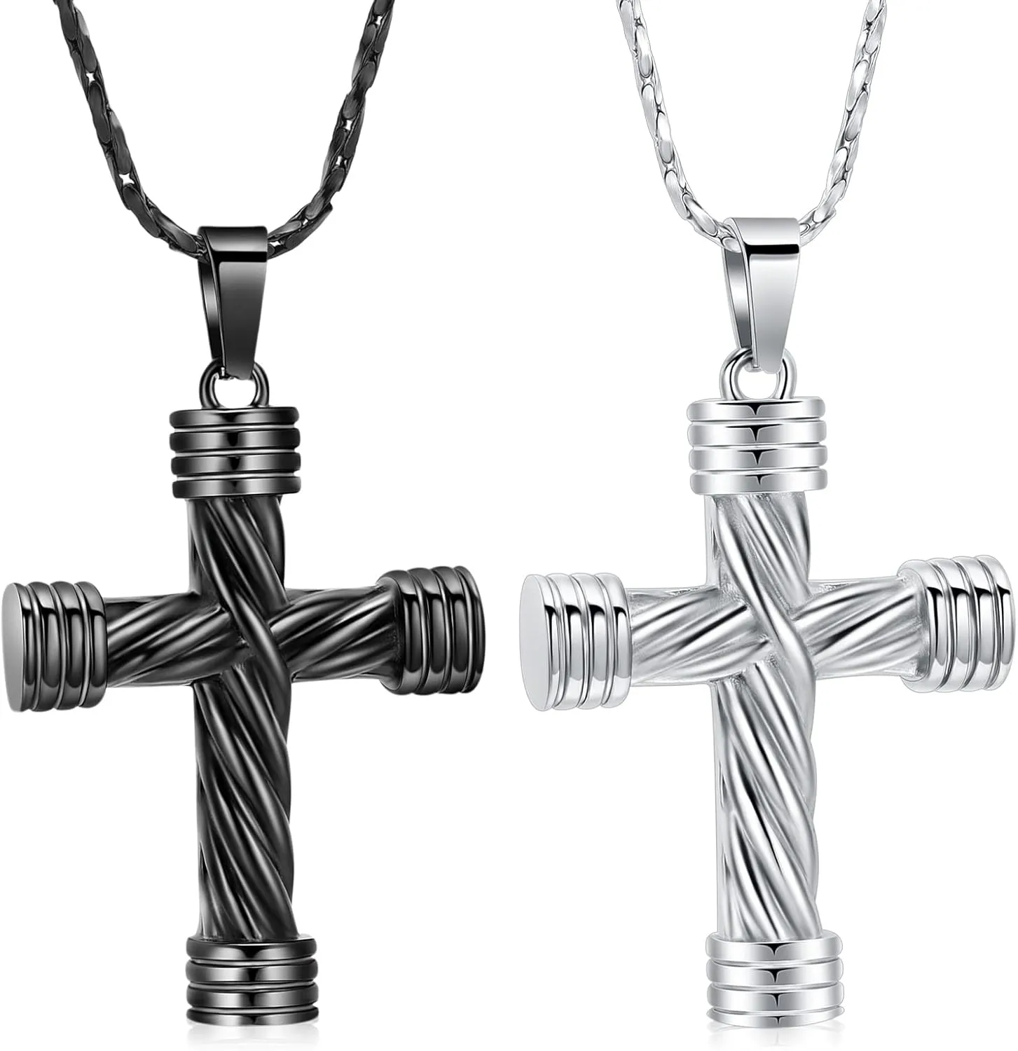 Imrsanl Cremation Jewelry for Ashes Cross Memorial Urn Necklace Pendant Keepsake Religious Cross Ashes Jewelry