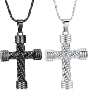 Imrsanl Cremation Jewelry for Ashes Cross Memorial Urn Necklace Pendant Keepsake Religious Cross Ashes Jewelry