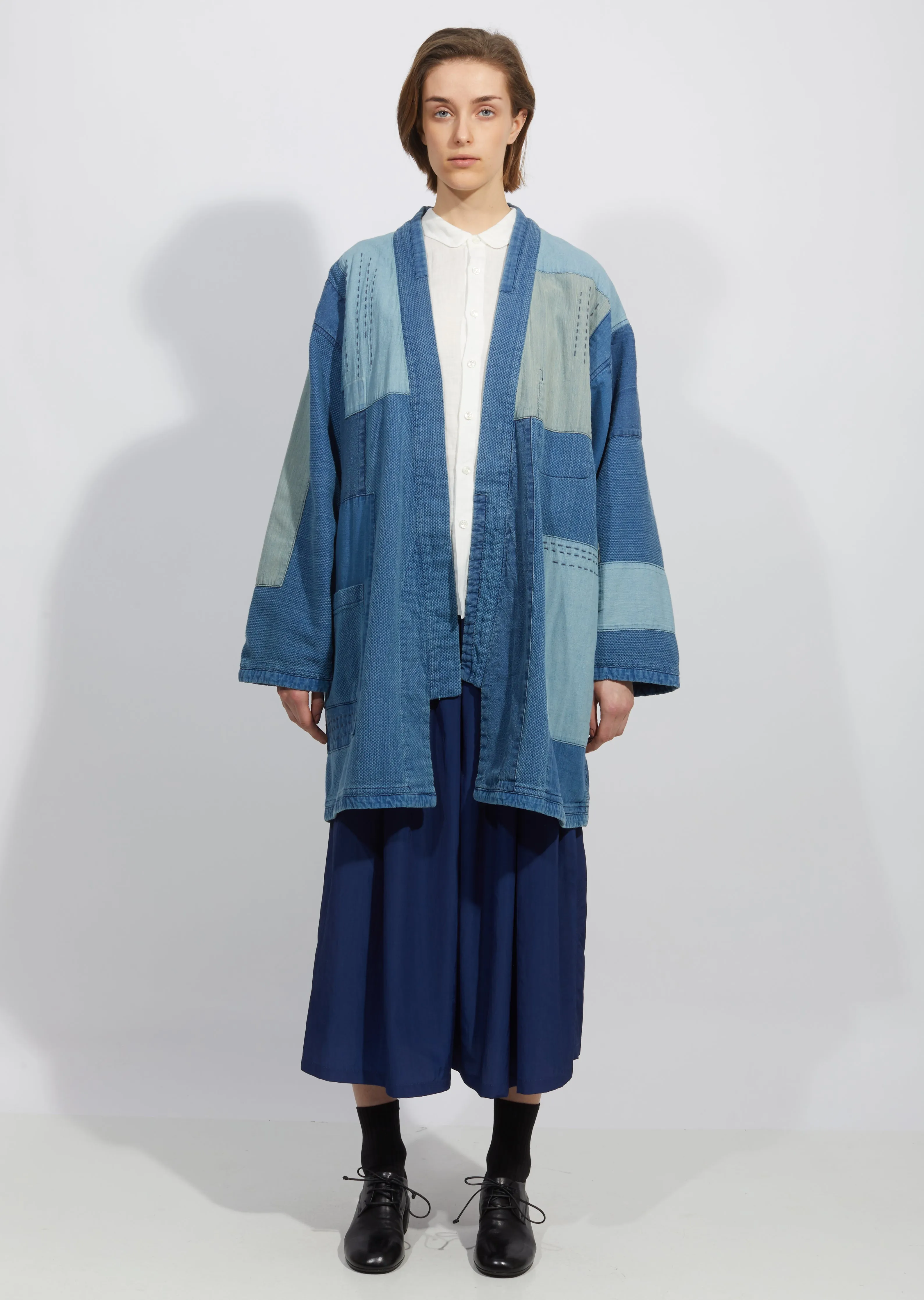 Indigo Yarn Dyed Sashiko Haori Jacket