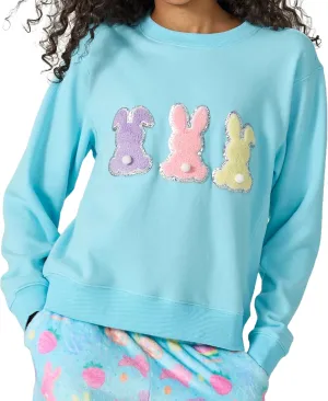 iscream Big Girls Softest Puff Fleece Crewneck Chenille Applique Sweatshirt