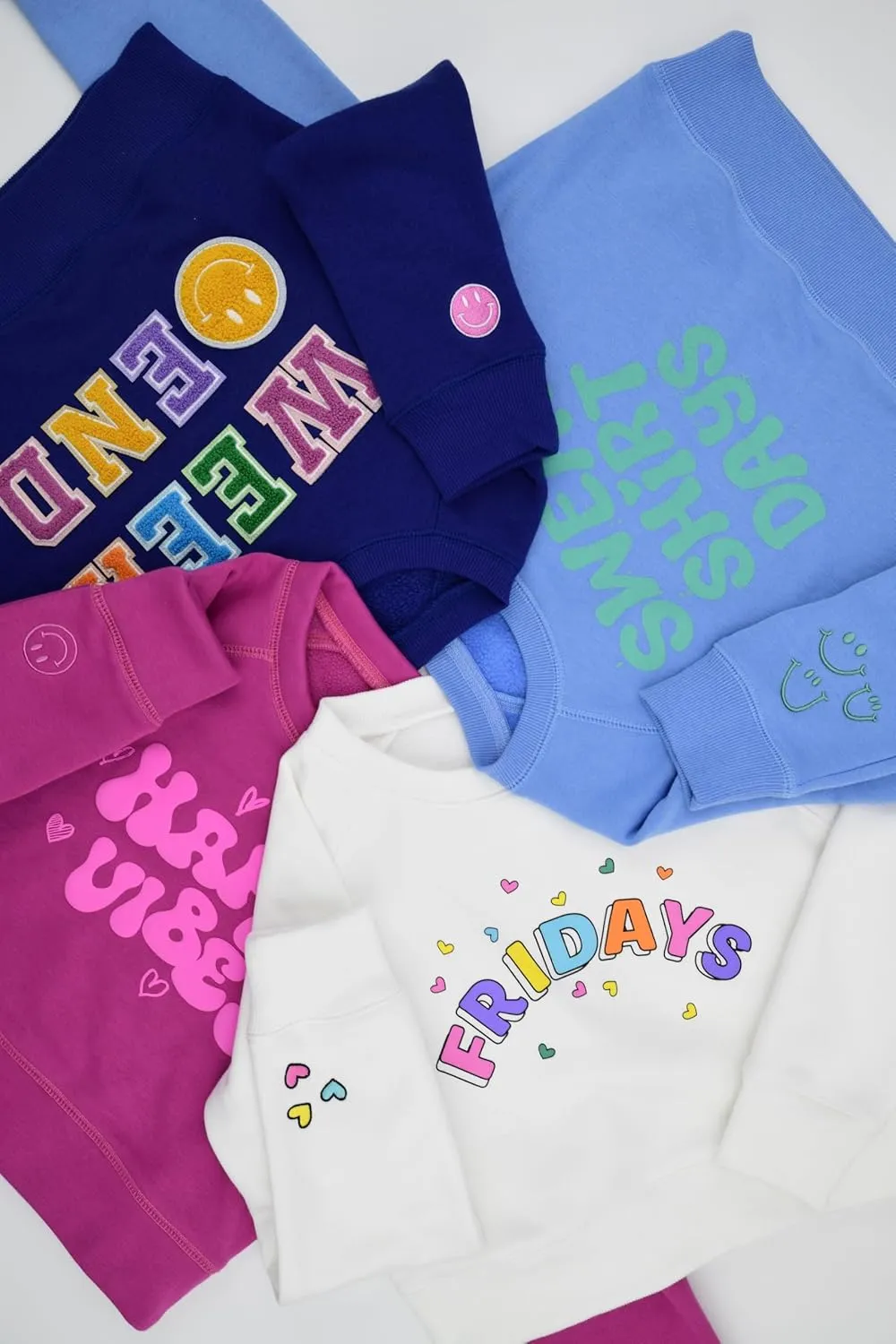iscream Big Girls Softest Puff Fleece Crewneck Chenille Applique Sweatshirt