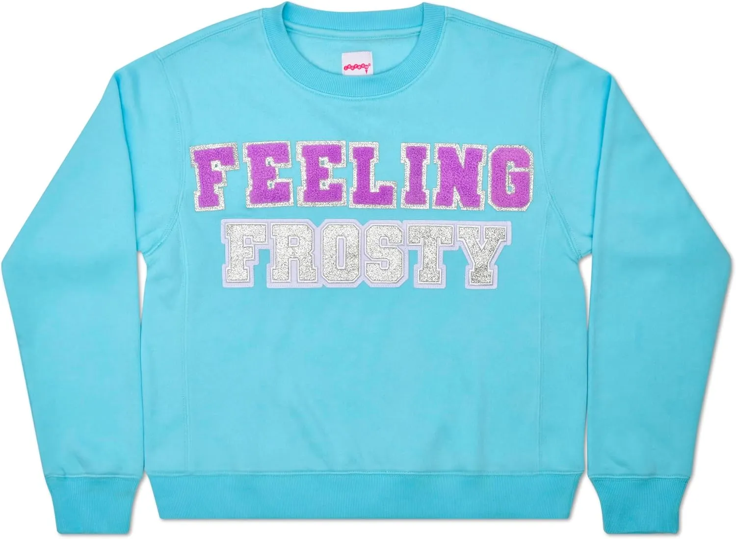 iscream Big Girls Softest Puff Fleece Crewneck Chenille Applique Sweatshirt