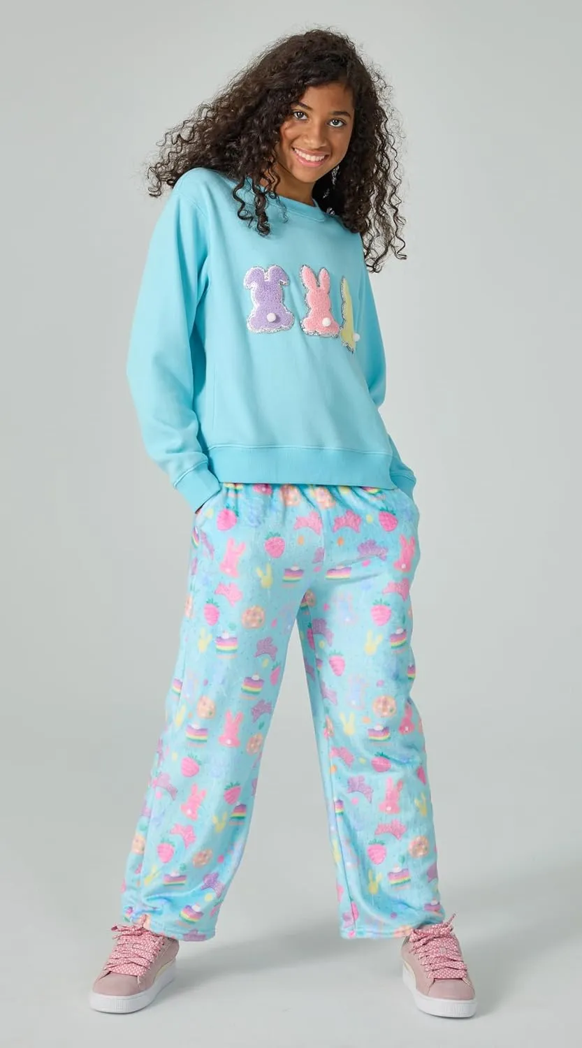 iscream Big Girls Softest Puff Fleece Crewneck Chenille Applique Sweatshirt