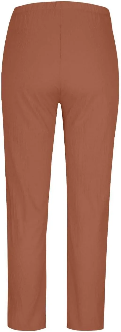 JOAU Women Cotton Linen Pants Casual Summer 2025 Straight Wide Leg Loose Comfy Elastic High Waist Beach Trouser with Pockets