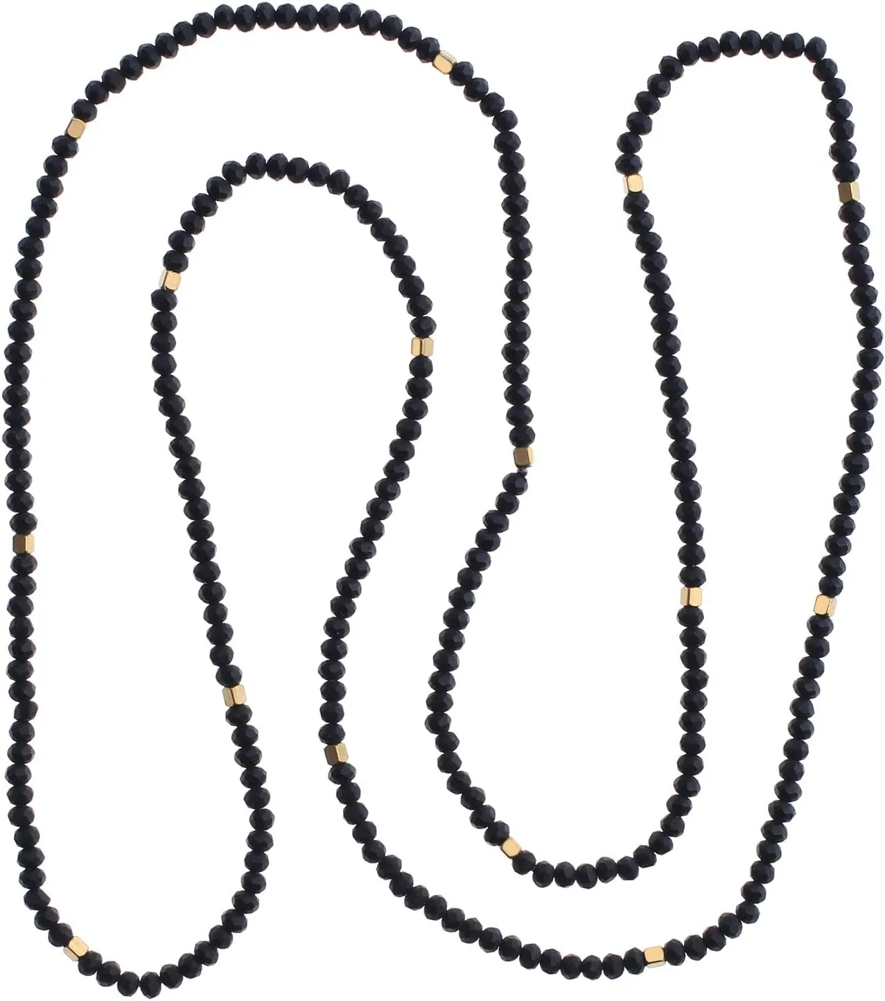 KELITCH Women Crystal Beaded Necklace Handmade Long Chains Necklaces
