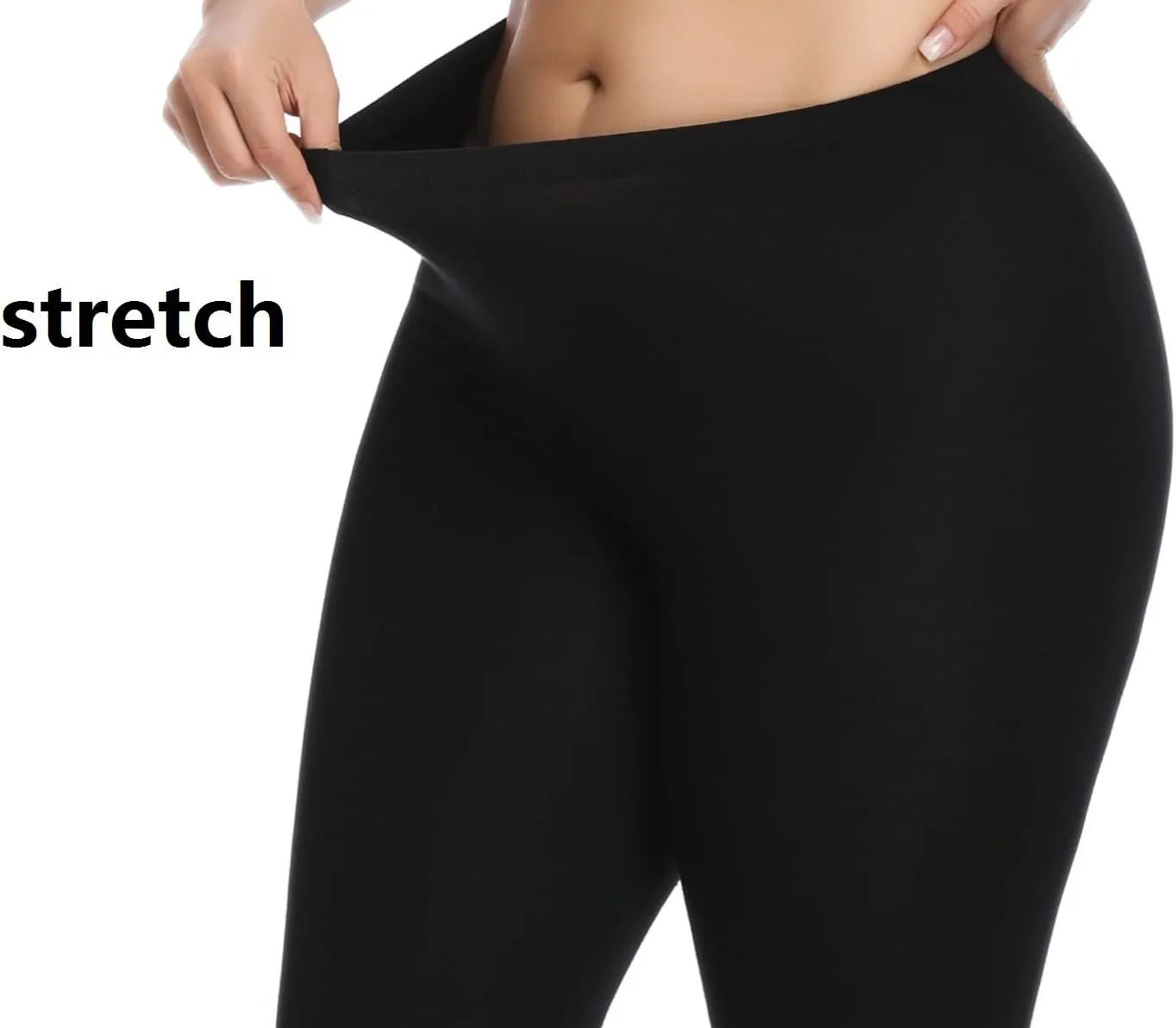 Kotii Women's Plus Size Lace Trim Capri Leggings Stretch Crop Leggings Summer Tights Pants