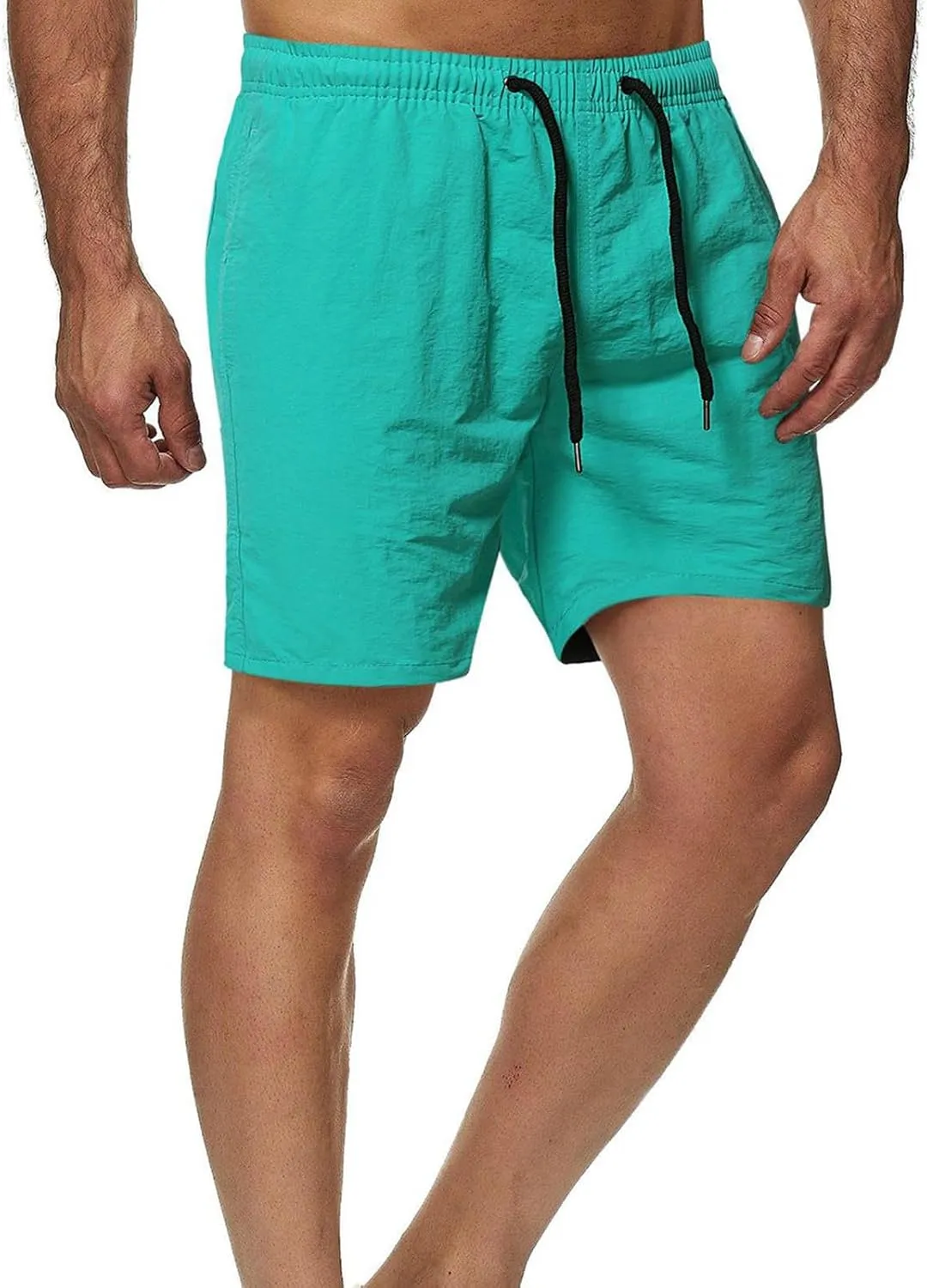 Lastesso Mens Summer Shorts Performance Workout Running Shorts with Drawstring Comfy Athletics Training Jogger Shorts