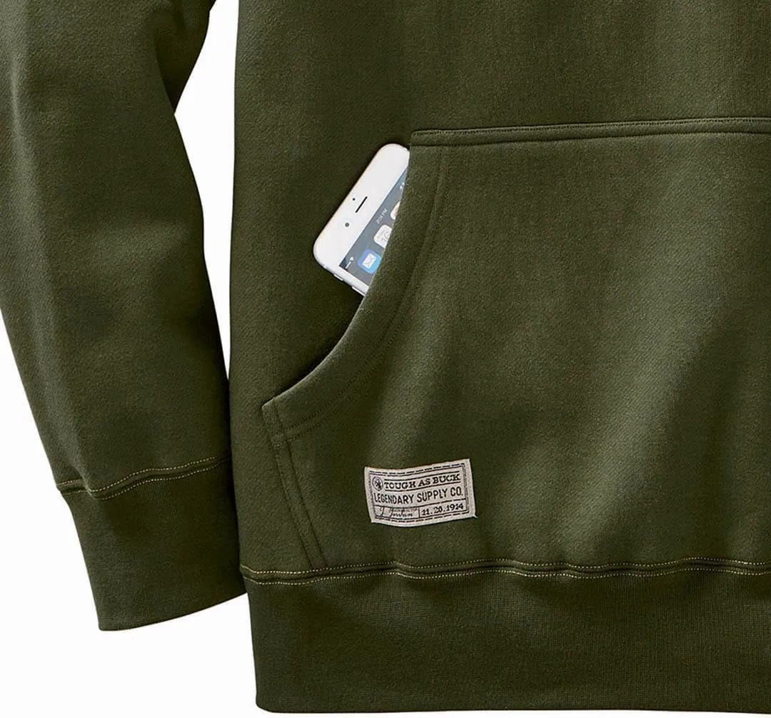 Legendary Whitetails Men's Tough as Buck 1/4 Zip Action Hoodie