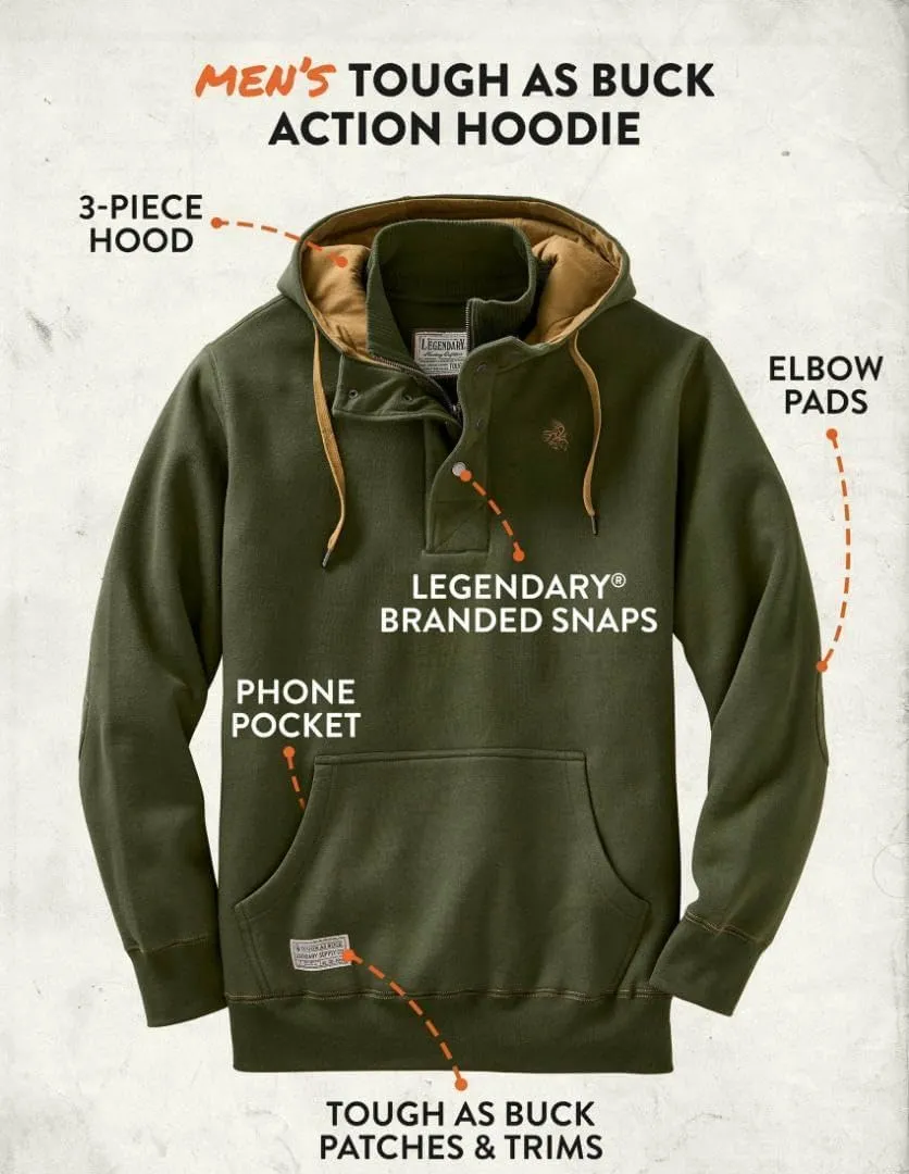 Legendary Whitetails Men's Tough as Buck 1/4 Zip Action Hoodie