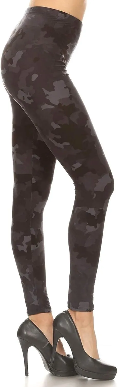 Leggings Depot High Waisted Camouflage & Multiple Print Leggings for Women - Reg, Plus, 1X3X, 3X5X