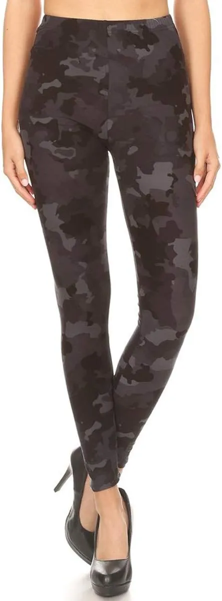 Leggings Depot High Waisted Camouflage & Multiple Print Leggings for Women - Reg, Plus, 1X3X, 3X5X