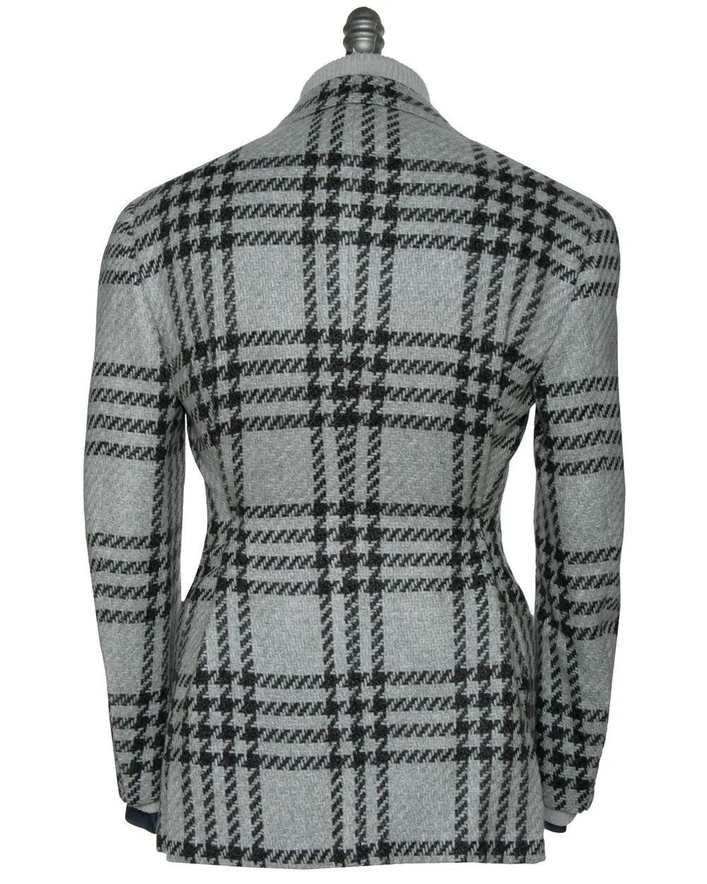 Light Grey and Grey Houndstooth Cashmere Jacket