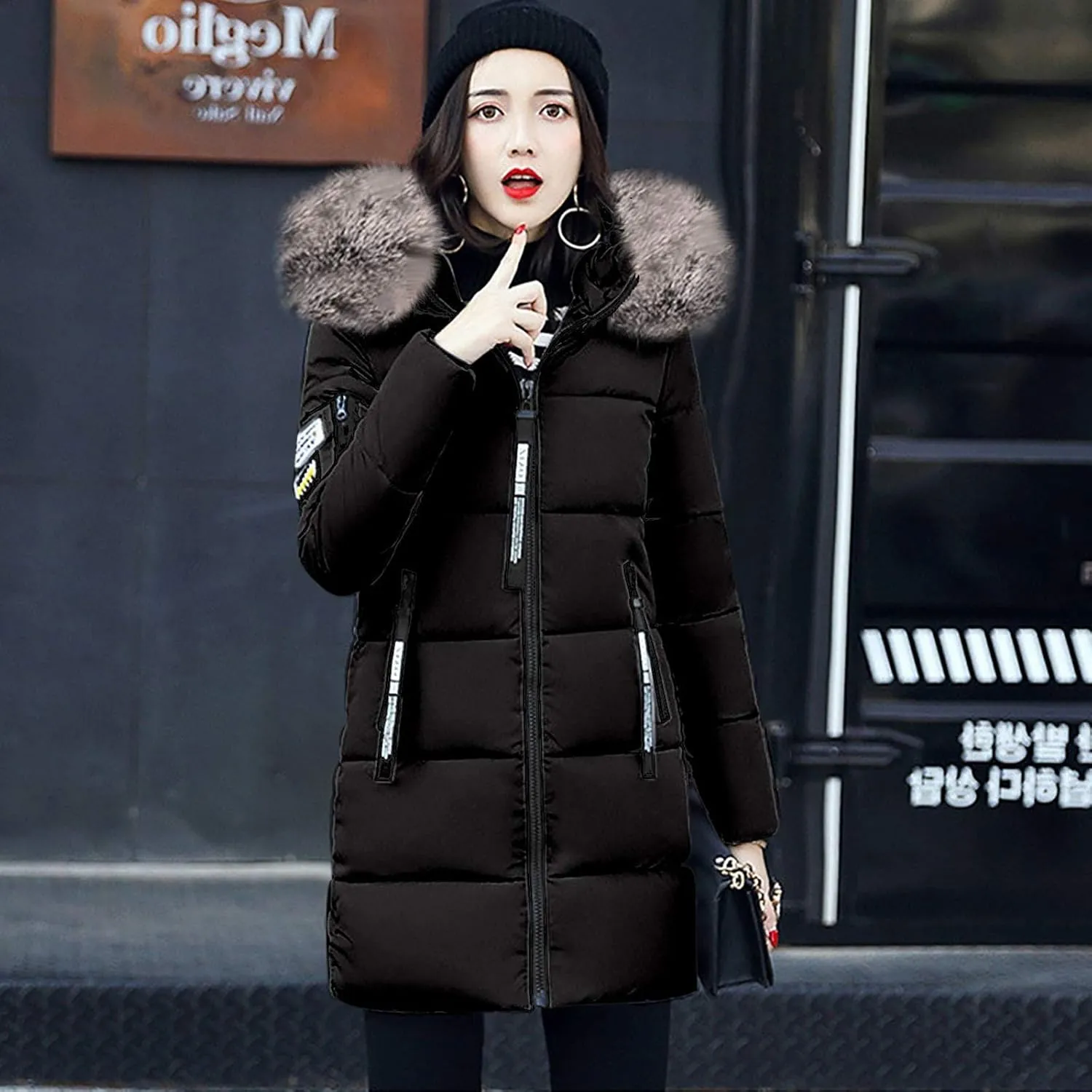 Lightweight Jacket Women 2024 Trendy Mid-length Heated Jackets Thicken Zip Long Sleeve Coats with Pockets Outdoor