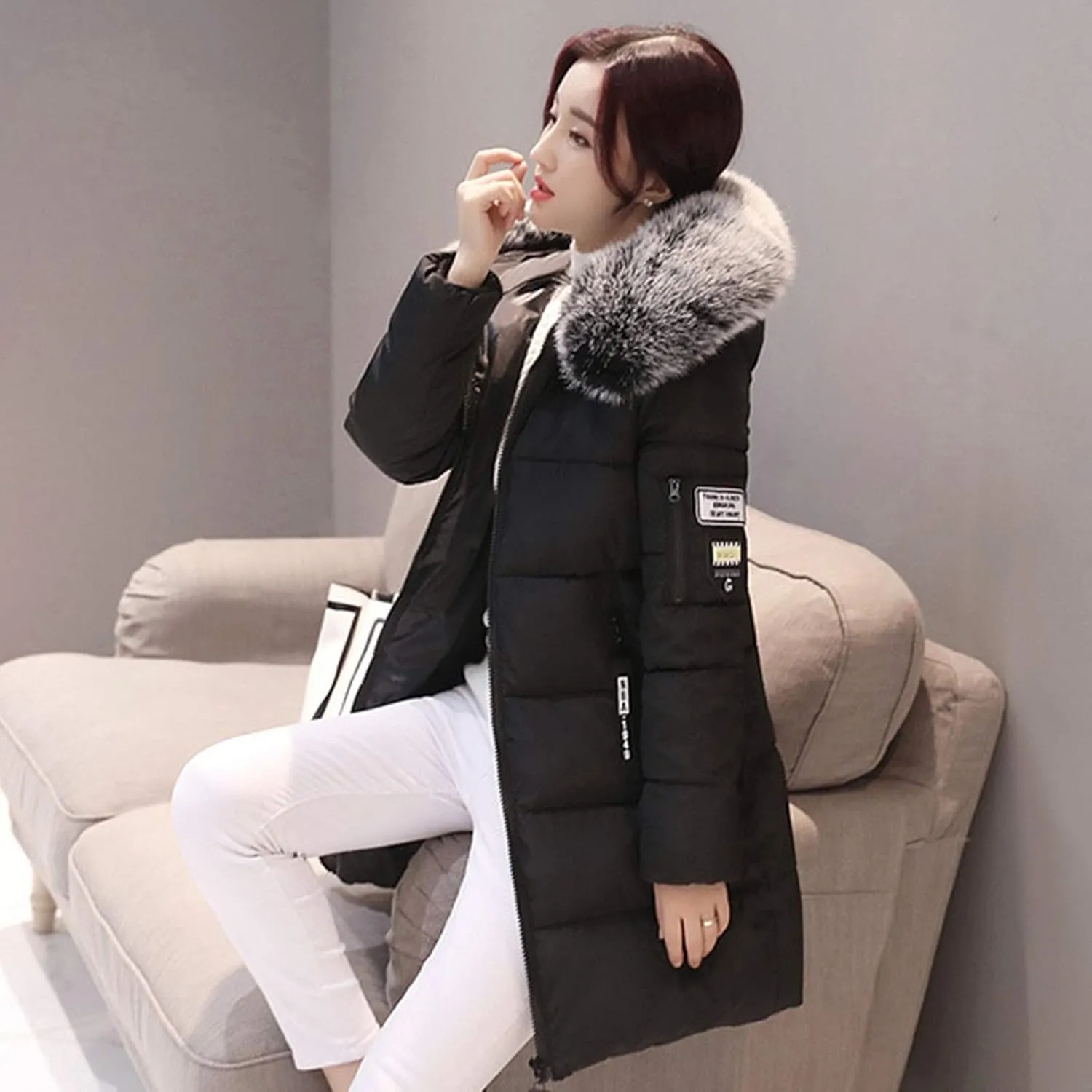 Lightweight Jacket Women 2024 Trendy Mid-length Heated Jackets Thicken Zip Long Sleeve Coats with Pockets Outdoor