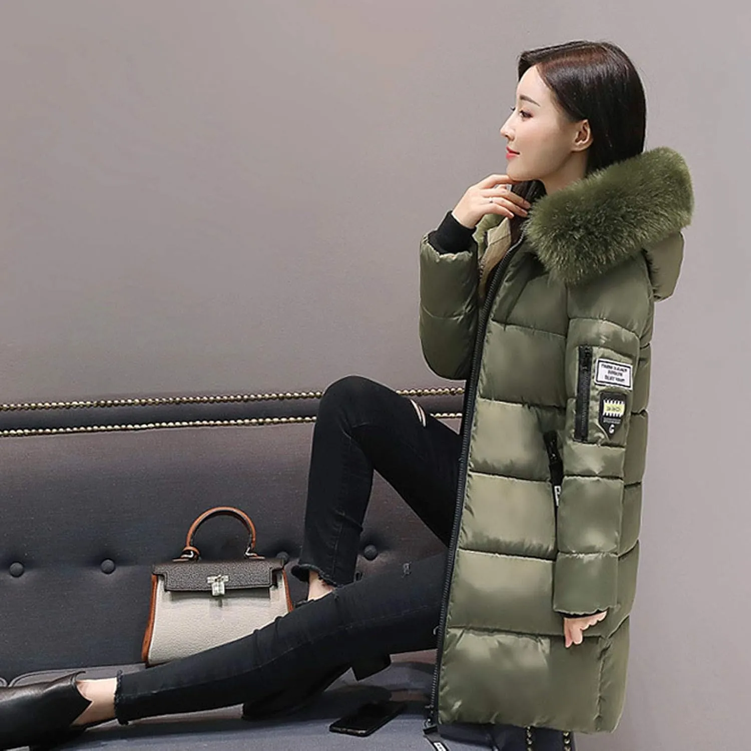 Lightweight Jacket Women 2024 Trendy Mid-length Heated Jackets Thicken Zip Long Sleeve Coats with Pockets Outdoor
