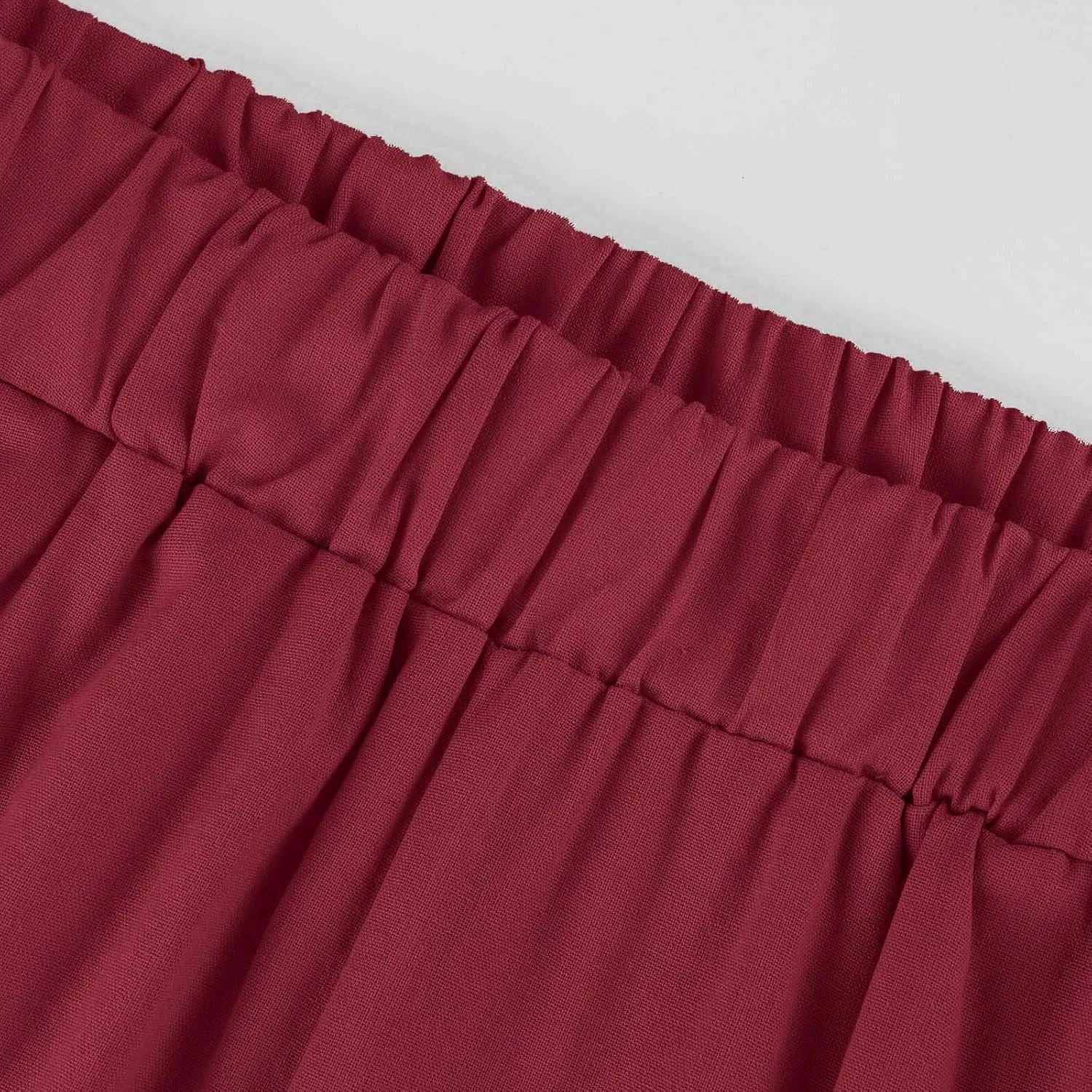 Linen Pants Womens Summer Pants Wide Leg Pants Casual with Pockets Elastic Waist Straight Leg Pants Beach Trousers