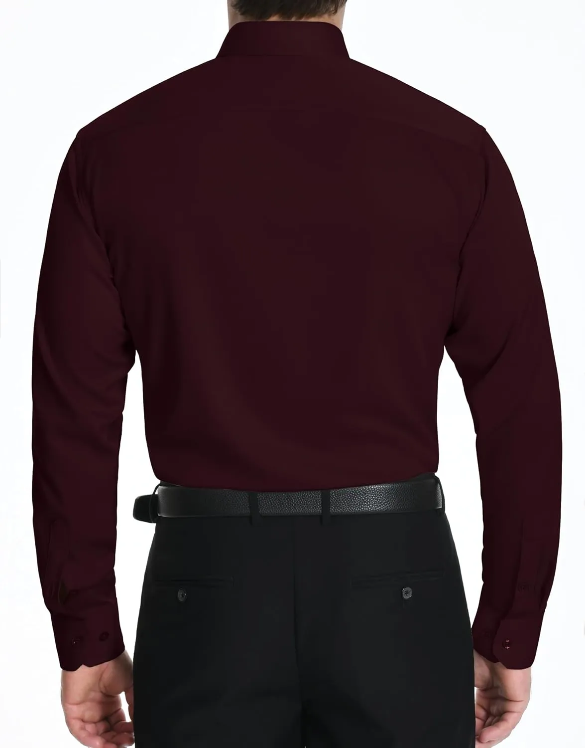 LUPURTY Dress Shirts for Men Long Sleeve Regular Fit Button Down Shirt Stretch Wrinkle Free Business Formal