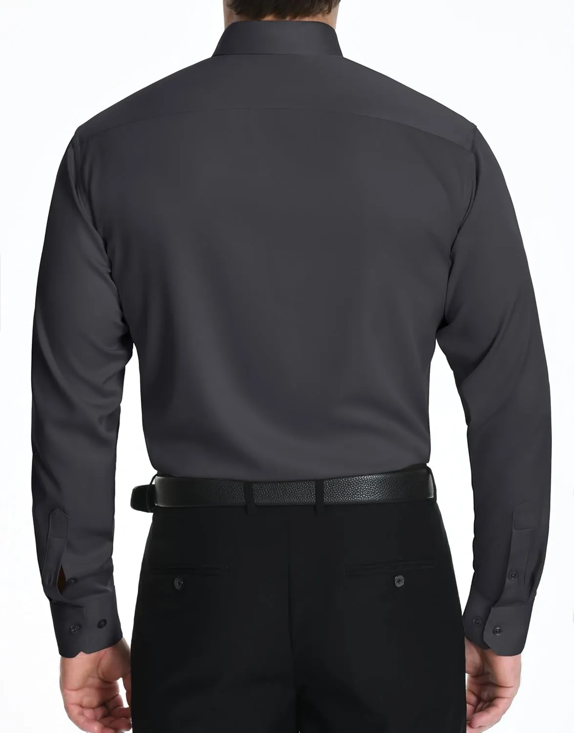 LUPURTY Dress Shirts for Men Long Sleeve Regular Fit Button Down Shirt Stretch Wrinkle Free Business Formal