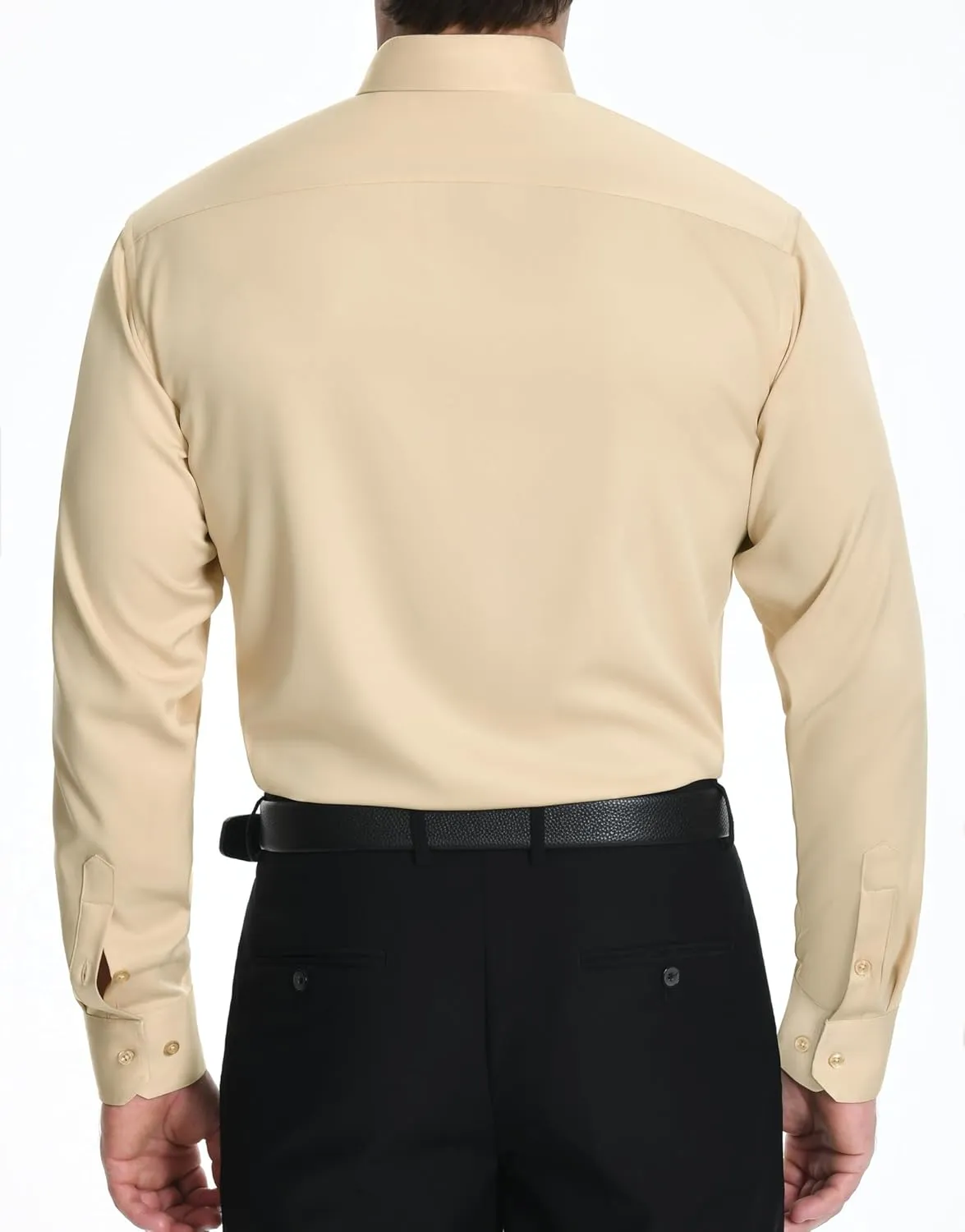 LUPURTY Dress Shirts for Men Long Sleeve Regular Fit Button Down Shirt Stretch Wrinkle Free Business Formal