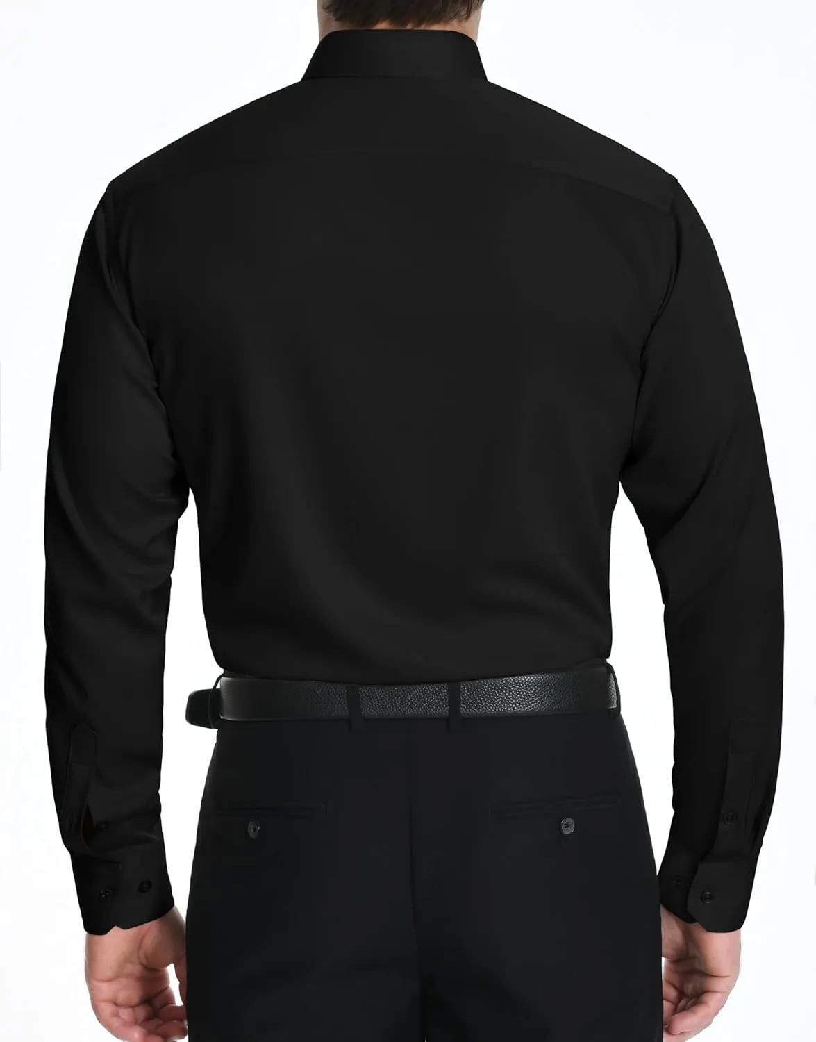 LUPURTY Dress Shirts for Men Long Sleeve Regular Fit Button Down Shirt Stretch Wrinkle Free Business Formal