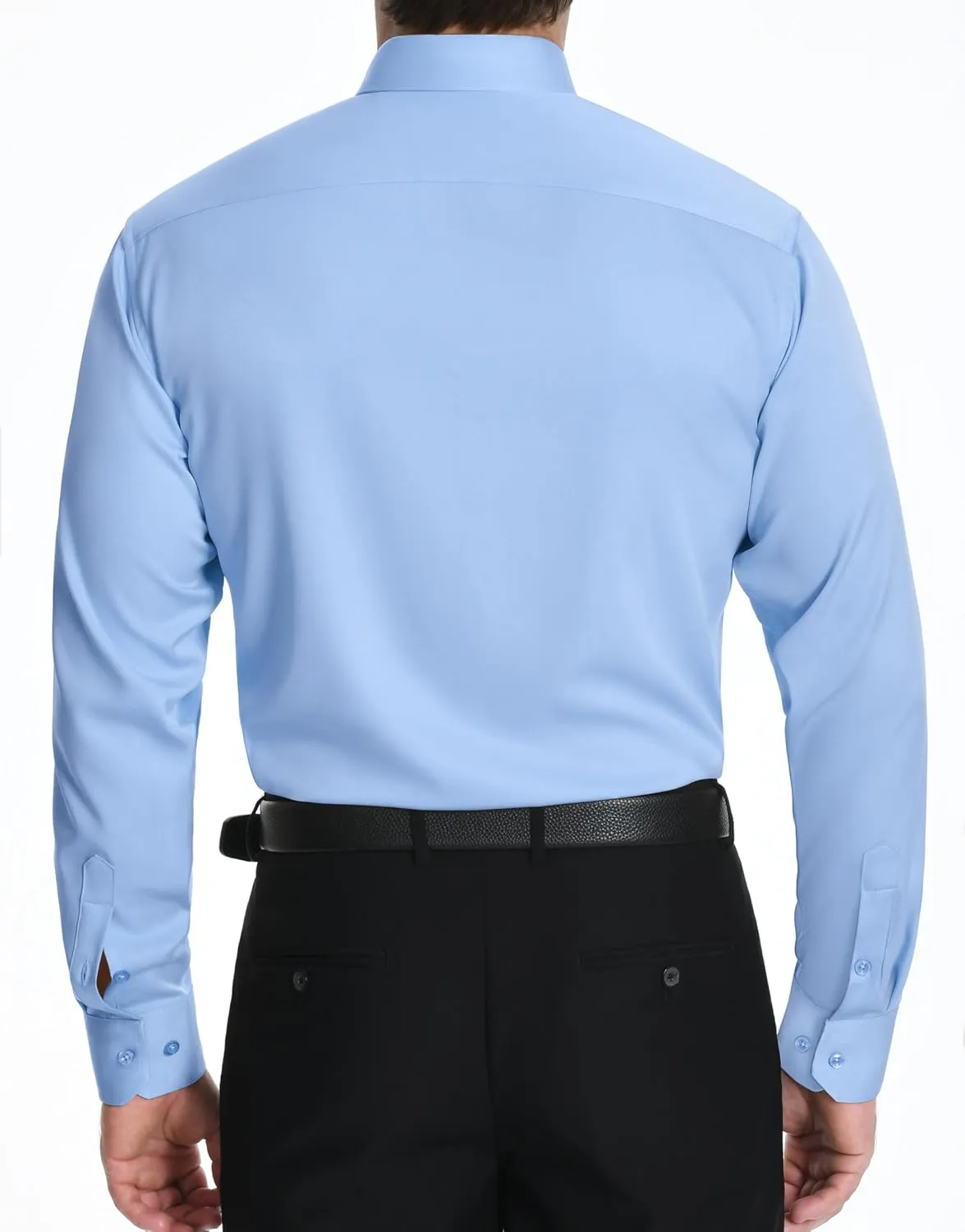 LUPURTY Dress Shirts for Men Long Sleeve Regular Fit Button Down Shirt Stretch Wrinkle Free Business Formal