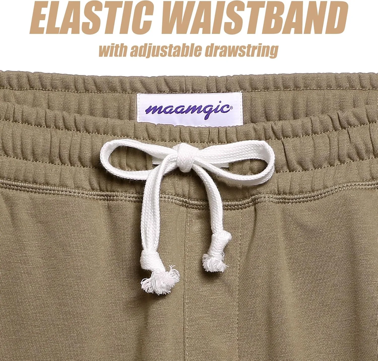 maamgic Mens Sweat Shorts 7" Above Knee Workout Gym Shorts Lounge Shorts with Zipper Pockets