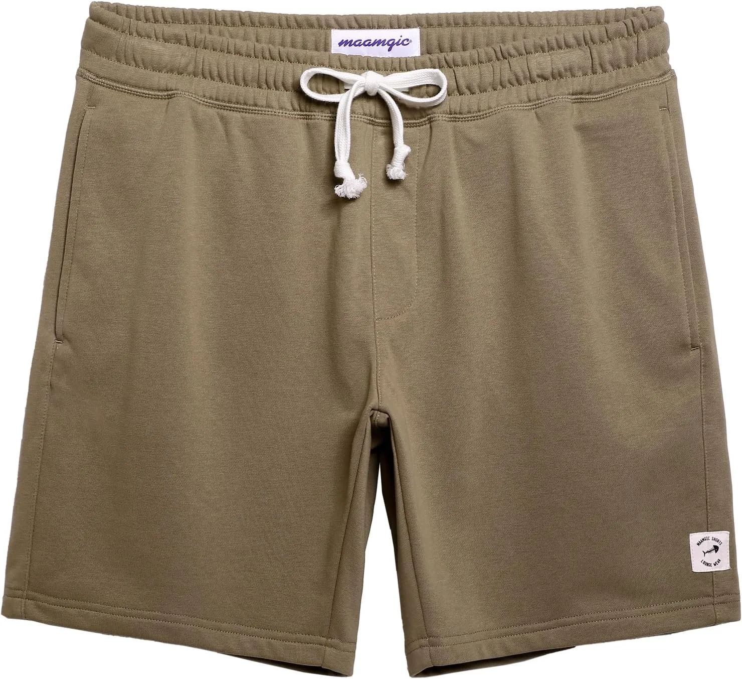 maamgic Mens Sweat Shorts 7" Above Knee Workout Gym Shorts Lounge Shorts with Zipper Pockets