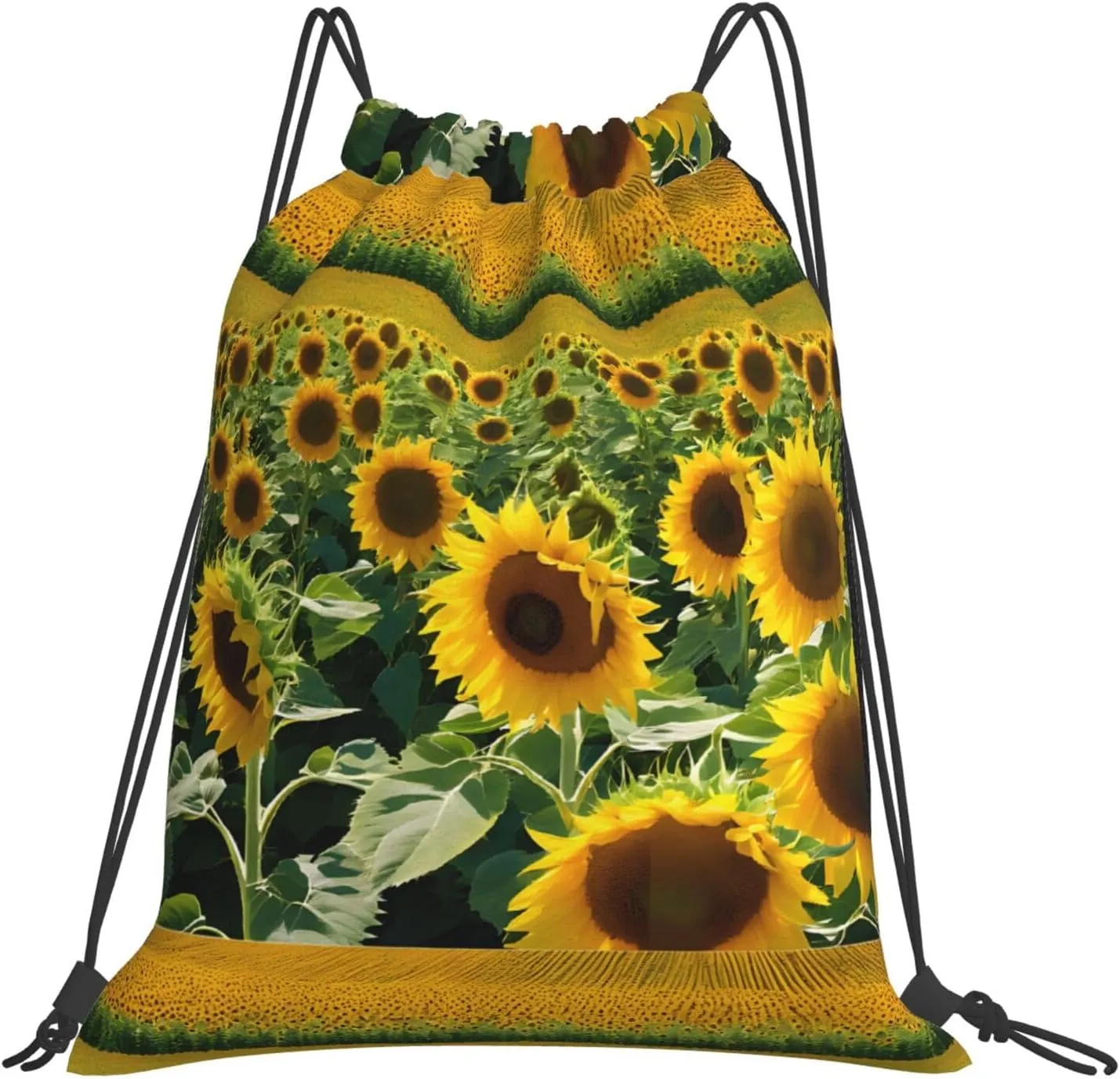 (Many Beautiful Sunflowers) Drawstring Backpack Drawstring Gym Bag Foldable Water Drawstring Bags Draw String Back Bag For Shopping Sport Yoga Travel, Swimming, Beach