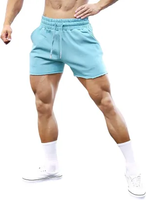 MECH-ENG Men's 5" Running Athletic Shorts,Lightweight Cotton Shorts,Workout Gym Bodybuilding Shorts