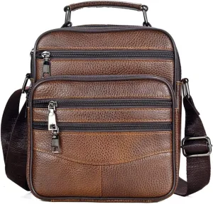 Men Genuine Leather Handbags Male Cowhide Leather Messenger Bags Men's Business Bag Middle Size Briefcase Tote (Color : A, Size : 21 * 24 * 8 cm) (A 21 * 24 * 8 cm)