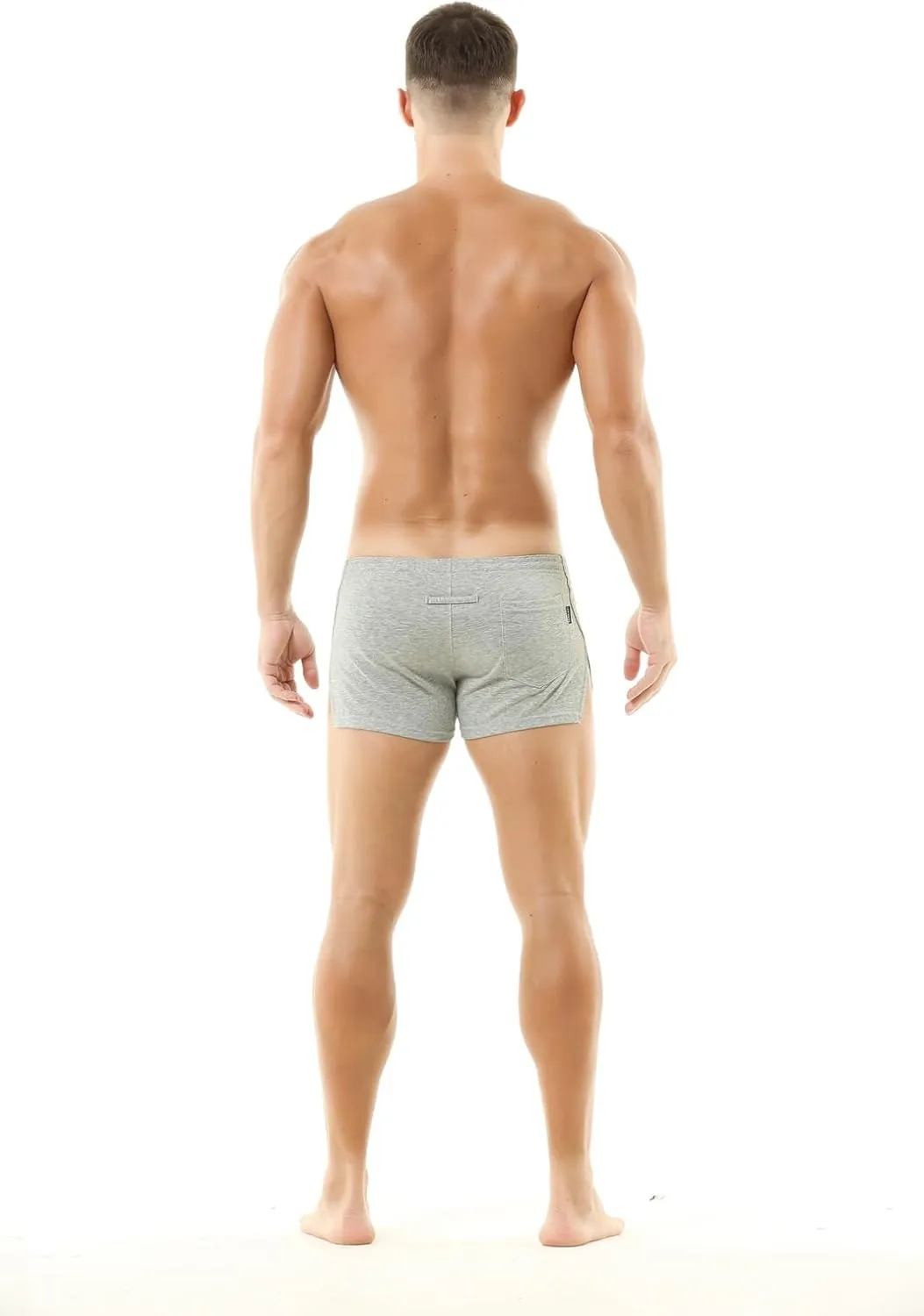 Men's Boxer Shorts Cotton Lounge Shorts Split Side Casual Activewear Solid Workout Shorts with Pockets