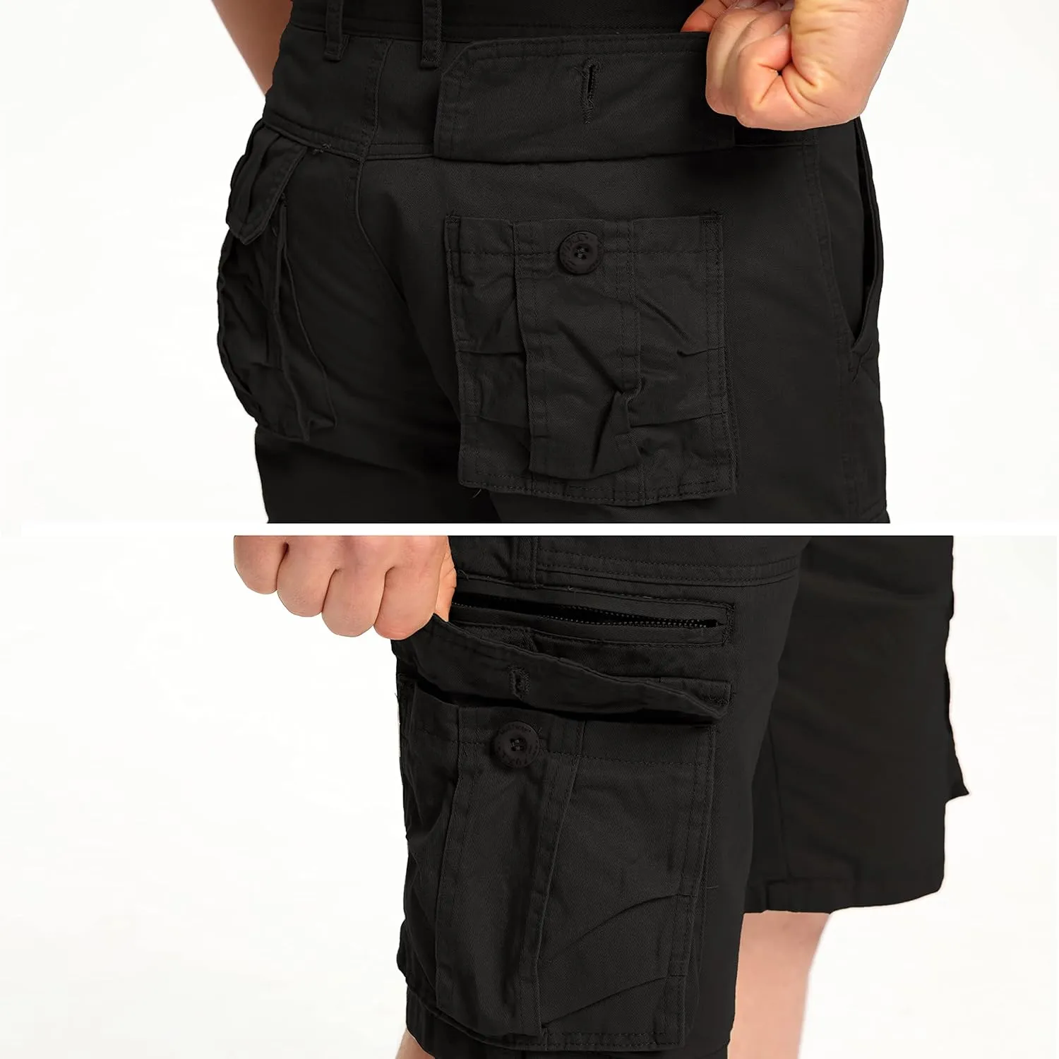 Men's Cargo Shorts Relaxed Fit, Cotton Twill Work Shorts, Outdoor Lightweight Casual Shorts for Men with Pockets