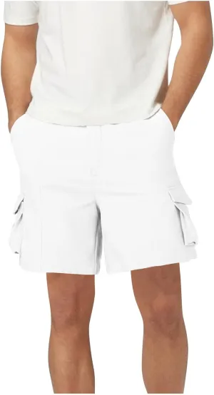 Mens Cargo Shorts Slim-Fit Elastic Waist Stretch Outdoor Work Shorts Casual Lightweight Multi Pockets Summer Shorts