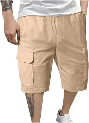 Mens Chino Shorts Realxed Fit Flat Front Casual Golf Shorts Lightweight Summer Outdoor Cargo Shorts Short Pants