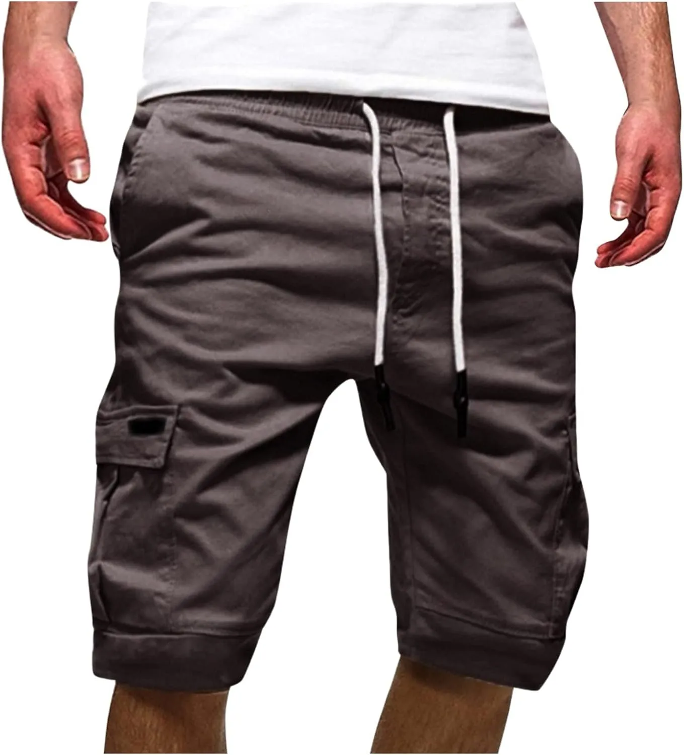 Mens Classic Cargo Work Shorts Sports Pants Loose Straight Leg Trouser with Pockets Hiking Outdoor Joggers Overalls