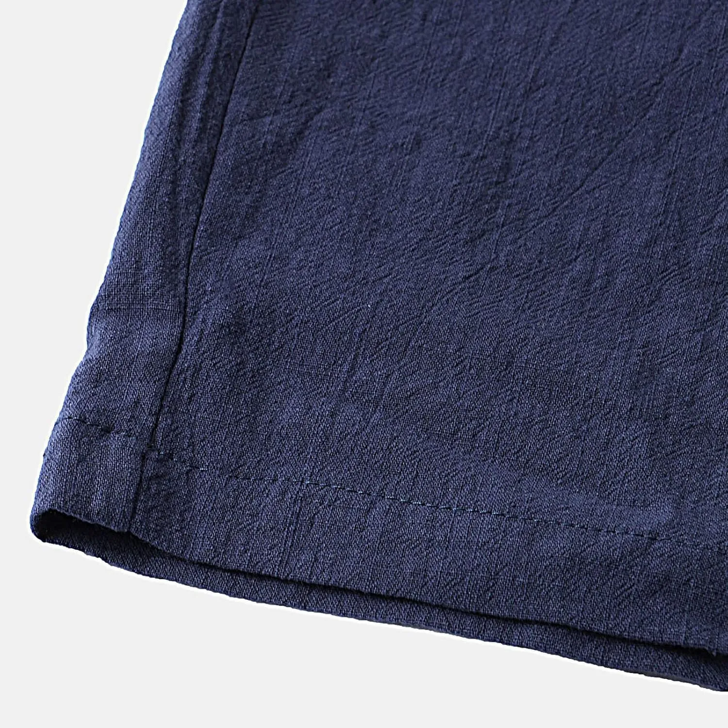 Mens Cotton Linen Shorts Drawstring Elastic Waist Shorts with Pocket Simple Trendy Summer Beach Casual Gym Shorts
