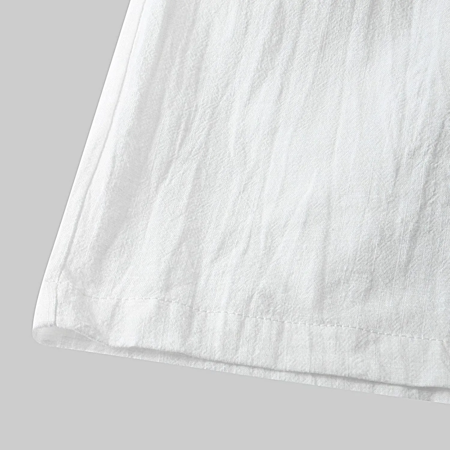 Mens Cotton Linen Shorts Drawstring Elastic Waist Shorts with Pocket Simple Trendy Summer Beach Casual Gym Shorts