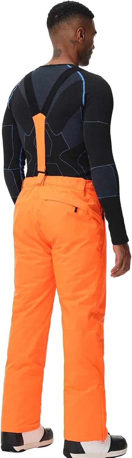 Men's Insulated Snow Pants Waterproof Ski Pant for Winter Hiking Bottom Leg Zipper Outdoor Pants Zipper Pockets